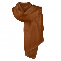 Brown silk scarf, 140 X 38 cm
